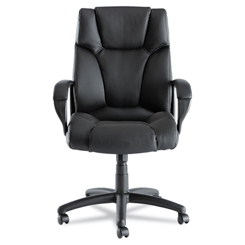Image of Alera Fraze Series Executive High-Back Swivel/Tilt Bonded Leather Chair, Supports 275 lb, 17.71" to 21.65" Seat Height, Black