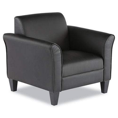 Alera Reception Lounge Sofa Series Club Chair, 35.43" x 30.7" x 32.28", Black Seat, Black Back, Black Base