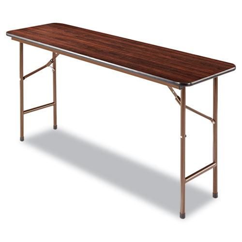 Alera® Wood Folding Table, Rectangular, 60w x 18d x 29h, Mahogany