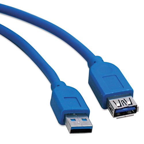 USB 3.0 SuperSpeed Extension Cable (A-A M/F), 10 ft., Blue | by Plexsupply