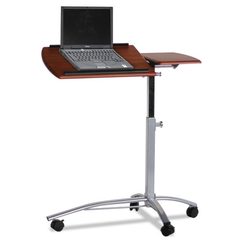 Safco® Laptop Computer Caddy, 29.5" X 20" X 27" To 38", Medium Cherry