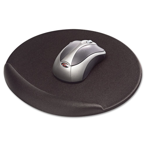 Mouse Pad, Memory Foam, Non-Skid Base, 8 X 8 X 3/4, Black