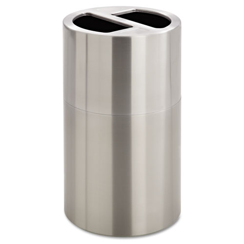 Safco® Dual Recycling Receptacle, 30 gal, Stainless Steel