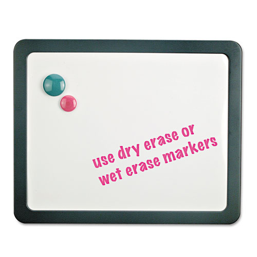 Universal® Recycled Cubicle Dry Erase Board, 15 7/8 x 12 7/8, Charcoal, with Three Magnets
