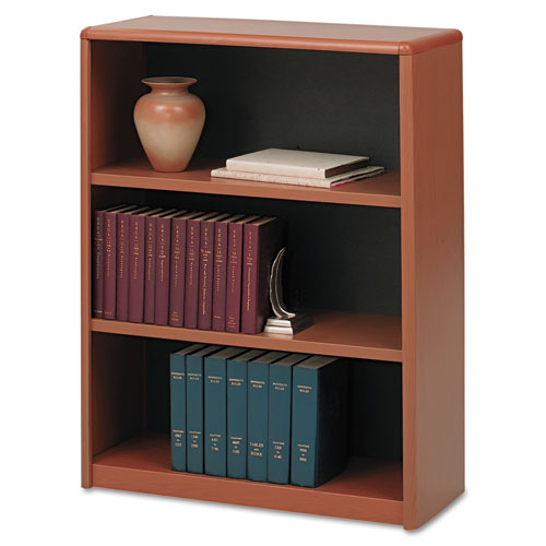 Value Mate Series Metal Bookcase, Three-Shelf, 31-3/4w X 13-1/2d X 41h, Cherry