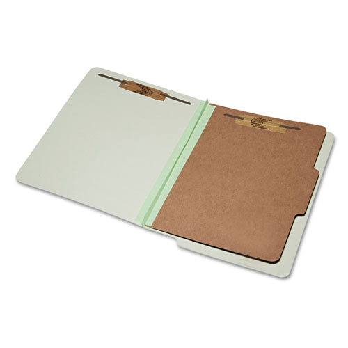 7530015907106 SKILCRAFT End Tab Classification Folders, 1 Divider, Letter Size, Light Green, 10/Box