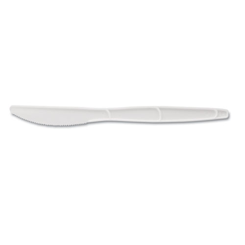 Image of Plastic Cutlery, Mediumweight Knives, White, 1,000/Carton