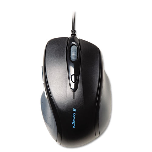 Kensington® Pro Fit Wired Full-Size Mouse, USB 2.0, Right Hand Use, Black