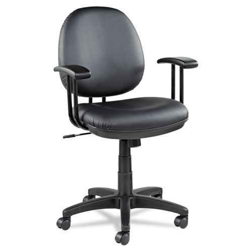 Image of Alera Interval Series Swivel/Tilt Task Chair, Bonded Leather Seat/Back, Up to 275 lb, 18.11" to 23.22" Seat Height, Black