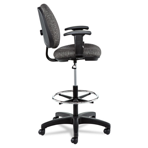 Image of Alera® Interval Series Swivel Task Stool, Supports 275 Lb, 23.93" To 34.53" Seat Height, Graphite Gray Seat/Back, Black Base