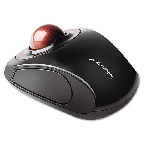 Orbit Wireless Mobile Trackball, 2.4 GHz Frequency/30 ft Wireless Range, Left/Right Hand Use, Black/Red | by Plexsupply