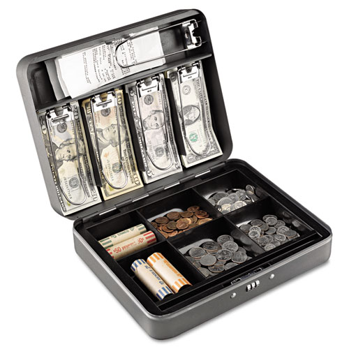 Cash Box W/combination Lock, Charcoal