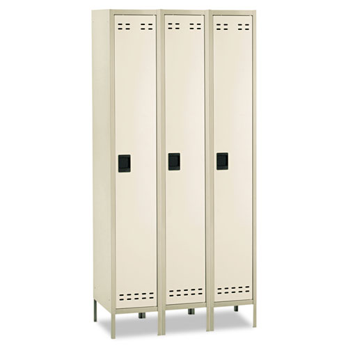 Single-Tier, Three-Column Locker, 36w x 18d x 78h, Two-Tone Tan