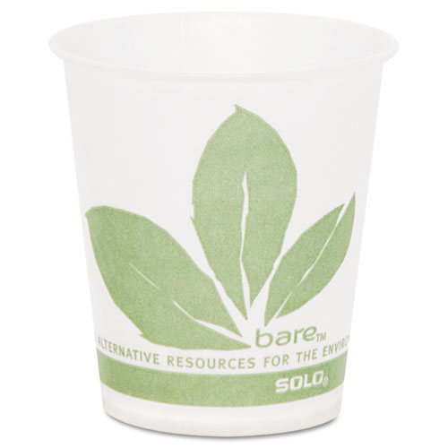 SOLO® Bare Eco-Forward Paper Cold Cups, 5 oz, Green/White, 100/Sleeve, 30 Sleeves/Carton