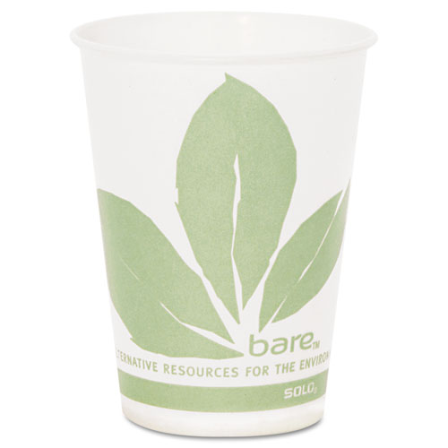 BARE ECO-FORWARD TREATED PAPER COLD CUPS, 9 OZ, GREEN/WHITE, 100/SLEEVE, 20 SLEEVES/CARTON