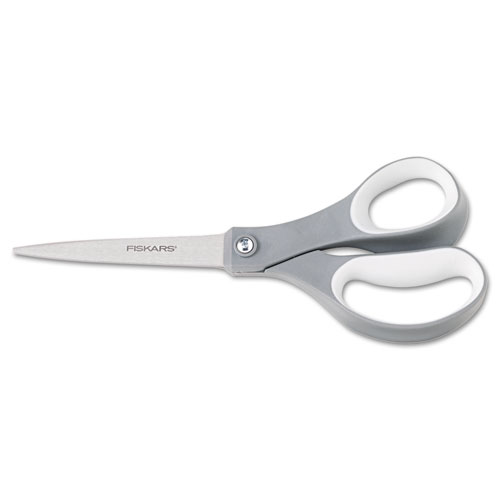 Image of Contoured Performance Scissors, 8" Long, 3.13" Cut Length, Gray Straight Handle