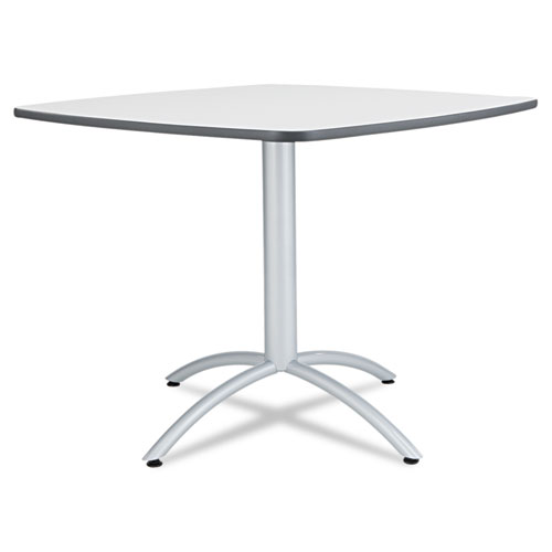 Iceberg Cafeworks Table, Cafe-Height, Square Top, 36W X 36D X 30H, Gray/Silver