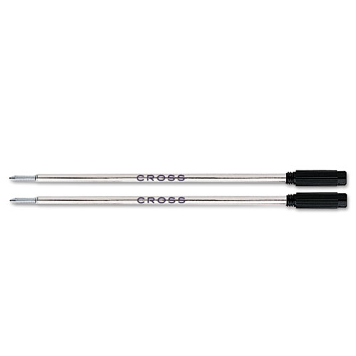 Cross® Refills for Ballpoint Pens, Medium, Black Ink, 2/Pack