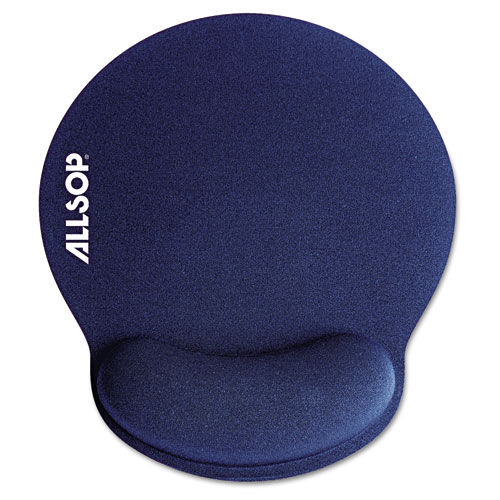 Allsop® Mousepad Pro Memory Foam Mouse Pad With Wrist Rest, 9 X 10, Blue