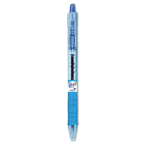 B2P Bottle-2-Pen Retractable Ballpoint Pen, 0.7mm, Blue Ink, Translucent Blue Barrel, Dozen | by Plexsupply