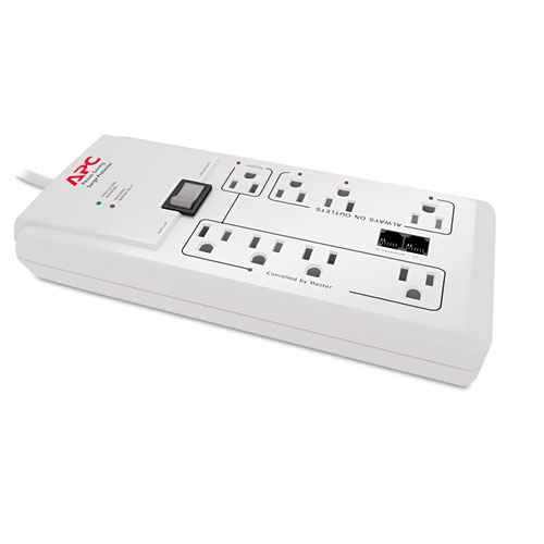 Home/Office SurgeArrest Protector, 8 Outlets, 6 ft Cord, 2030 Joules, White