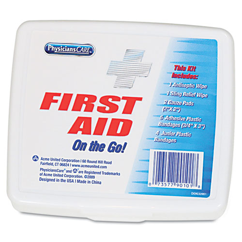 First Aid On the Go Kit, Mini, 13 Pieces, Plastic Case