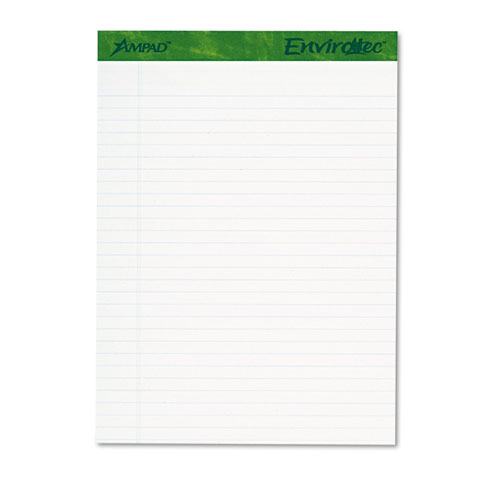 Image of Ampad® Earthwise By Ampad Recycled Writing Pad, Wide/Legal Rule, Politex Sand Headband, 40 White 8.5 X 11.75 Sheets, 4/Pack