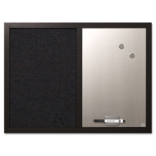 Combo Bulletin Board, Bulletin/Dry Erase, 24X18, Black Frame | by Plexsupply
