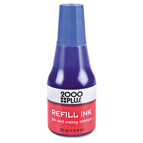 Self-Inking Refill Ink, Blue, 0.9 oz. Bottle | by Plexsupply