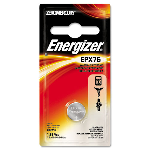 Energizer® Watch/Electronic Battery, SilvOx, EPX76, 1.5V, MercFree