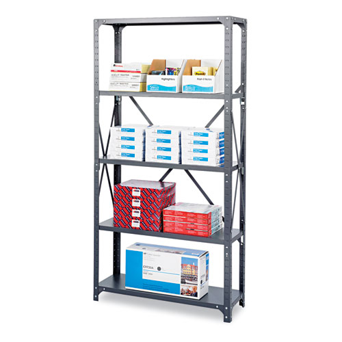Image of Safco® Commercial Steel Shelving Unit, Six-Shelf, 36W X 24D X 75H, Dark Gray