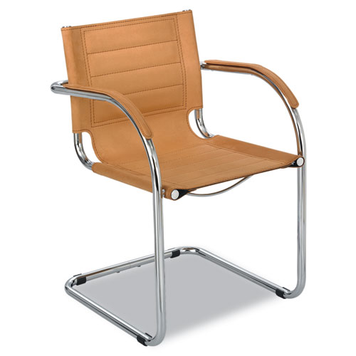 FLAUNT SERIES GUEST CHAIR, 21.5" X 23" X 31.75", CAMEL SEAT/CAMEL BACK, CHROME BASE