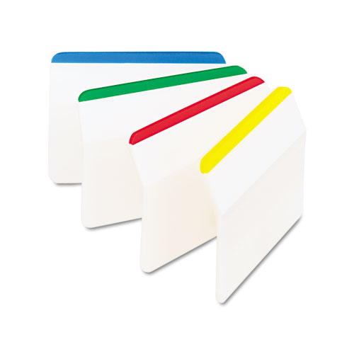 2" Angled Tabs, Lined, 1/5-Cut Tabs, Assorted Primary Colors, 2" Wide, 24/Pack | by Plexsupply