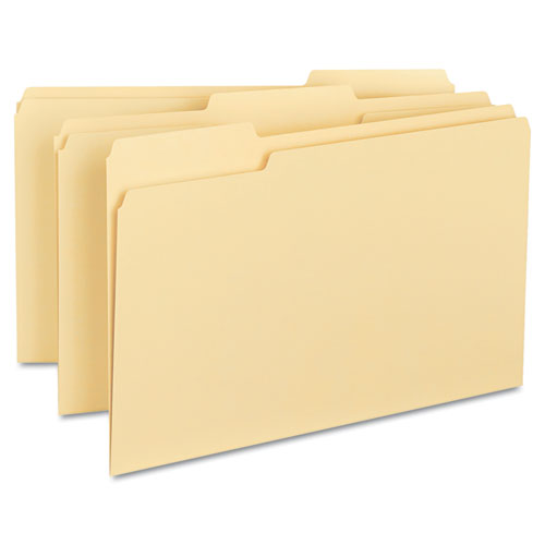 100% Recycled Manila Top Tab File Folders, 1/3-Cut Tabs, Legal Size, 100/Box