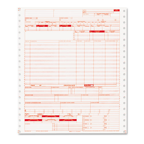Ub04 Insurance Claim Form, 2-Part, White/canary, 9 1/2 X 11, 1000 Forms