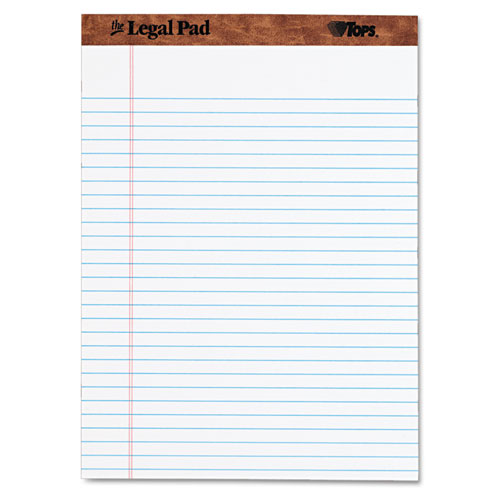 TOPS 75330 The Legal Pad Perforated Pads, Wide/Legal Rule, 8.5 x 11.75,  White, 50 Sheets - Comp-U-Charge Inc