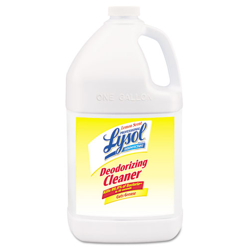 Image of Disinfectant Deodorizing Cleaner Concentrate, 1 gal Bottle, Lemon, 4/Carton