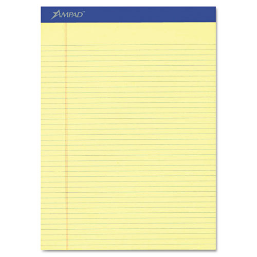 Image of Perforated Writing Pads, Narrow Rule, 50 Canary-Yellow 8.5 x 11.75 Sheets, Dozen