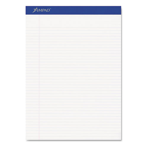 Image of Ampad® Perforated Writing Pads, Narrow Rule, 50 White 8.5 X 11.75 Sheets, Dozen