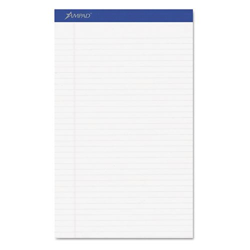 Image of Ampad® Perforated Writing Pads, Wide/Legal Rule, 50 White 8.5 X 14 Sheets, Dozen