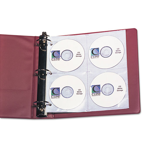 Deluxe CD Ring Binder Storage Pages, Standard, Stores 8 CDs, 5/Pack