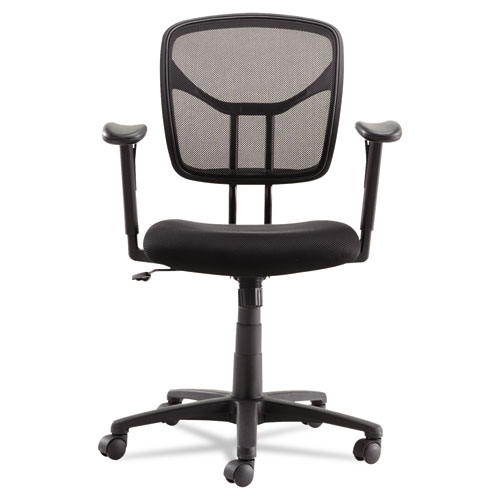 Image of Oif Swivel/Tilt Mesh Task Chair With Adjustable Arms, Supports Up To 250 Lb, 17.72" To 22.24" Seat Height, Black