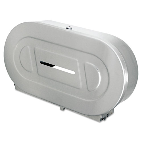 Toilet Tissue 2 Roll Dispenser, Jumbo, 20.81 x 5.31 x 11.38, Satin-Finish Stainless Steel