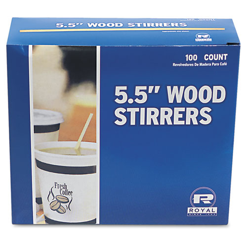 Image of Amercareroyal® Wood Coffee Stirrers, 5.5", 10,000/Carton