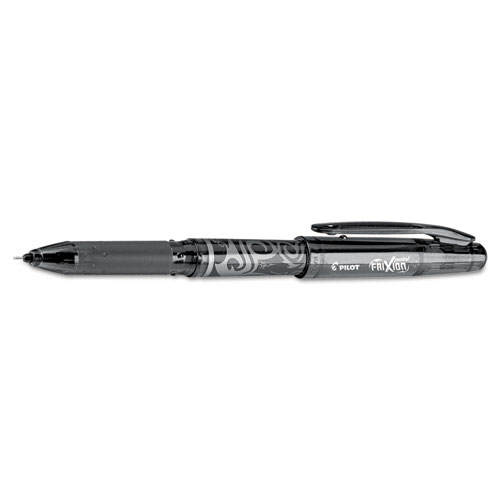 FriXion Point Erasable Stick Gel Pen, Extra-Fine 0.5mm, Black Ink, Black Barrel