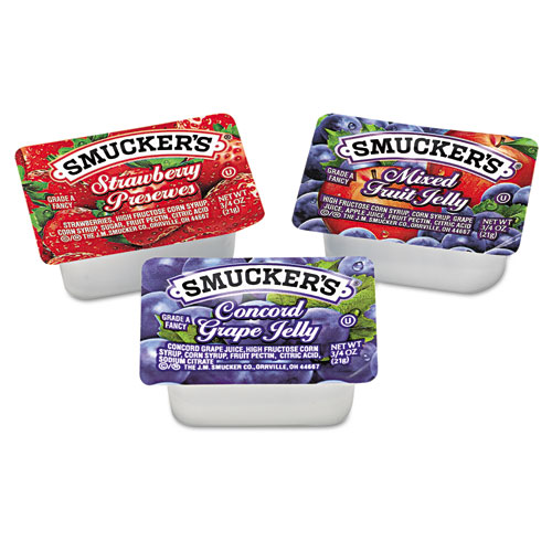 Smucker's® Smucker's Jam Assortment, Single Serving Packs, 0.5 oz, 200/Carton