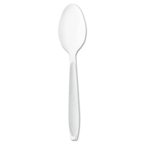 Solo® Impress Heavyweight Full-Length Polystyrene Cutlery, Teaspoon, White, 1,000/Carton