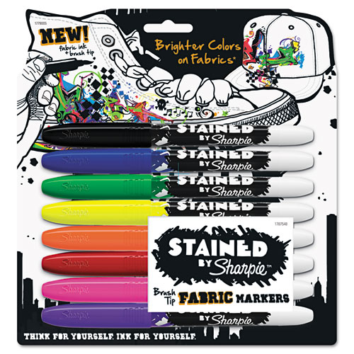 Sharpie® Stained Permanent Fabric Marker, Assorted, 8/Pack