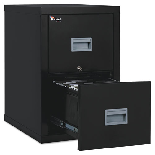 Fireking® Patriot By Fireking Insulated Fire File, 1-Hour Fire Protection, 2 Legal/Letter File Drawers, Black, 17.75" X 25" X 27.75"
