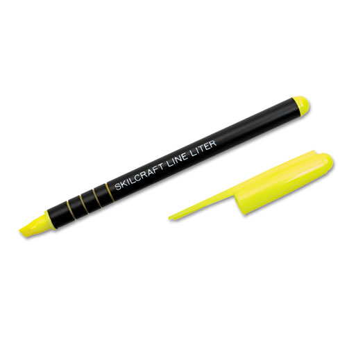 7520014512272 SKILCRAFT Line Liter Highlighter, Chisel Tip, Fluorescent Yellow, Dozen